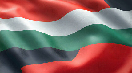 Obraz premium Waving Bulgarian Flag, national flag, waving flag, red, green, white