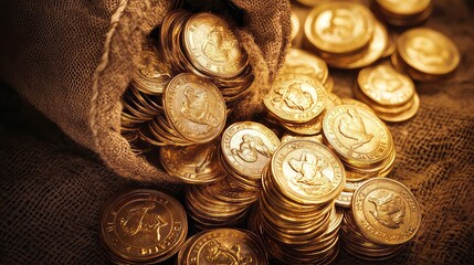 Gold Coins That Show Business Investment Growth,  Generative AI