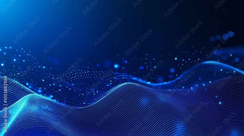 Poster technology abstract lines and dots connection background. digital data visualization concept.