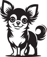 Fototapeta premium Design a clean, black-and-white chihuahua vector silhouette