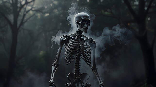 Human skeleton as a symbol of illness, mortality, death