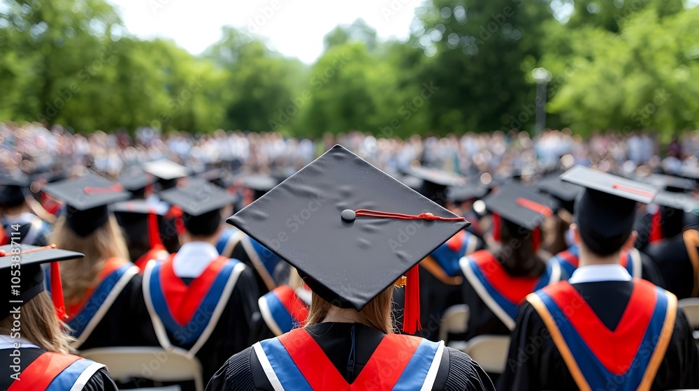 Poster photograph of a graduation cap with tassel representing the successful completion of a college or un