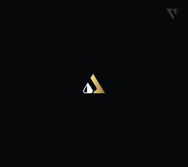 Letter A or V diamond logo design with black background. 