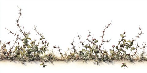 Obraz premium illustration of a thorny briar patch against