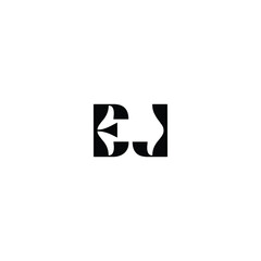 Obraz premium EJ monogram logo design letter text name symbol monochrome logotype alphabet character simple logo