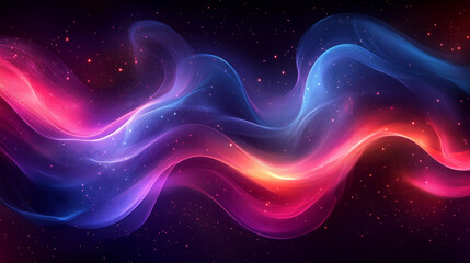 Obraz premium Abstract vaporwave light waves in pink and blue gradient