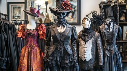 Fototapeta premium Halloween playful costume display for guests to admire