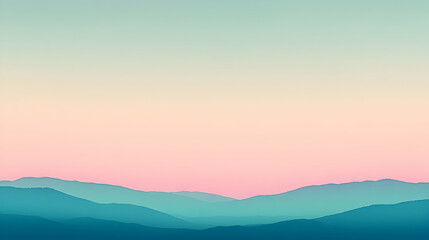 Pastel Mountain Range Silhouette, mountains, hills, sunset, sunrise, blue