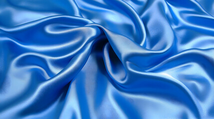Obraz premium Blue Silk Fabric Texture, background, pattern, material, textile, soft