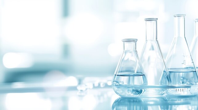 Clear Glass Laboratory Equipment Setup