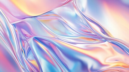 Fototapeta premium Iridescent fluid abstract background with flowing waves of pastel colors. Futuristic and metallic texture design.
