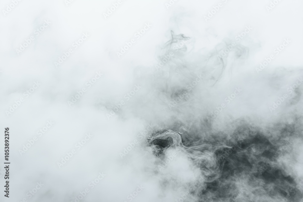 Wall mural isolated white smoke and fog with gas pattern and mist. smoke, fog, mist, smog and cloudy. steam or 