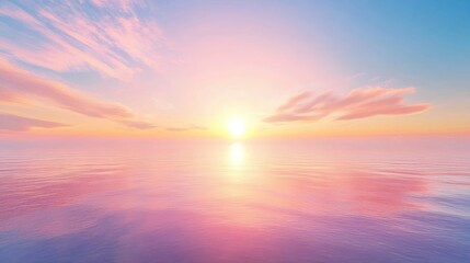 Obraz premium Serene Sunset Over Calm Water Reflection