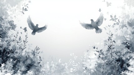 Fototapeta premium Peaceful Birds in Flourishing Nature