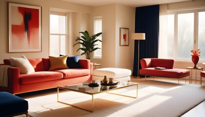 Fototapeta premium Photo interior modern design room 3d illustration