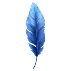 Blue Feather Isolated on Transparent Background