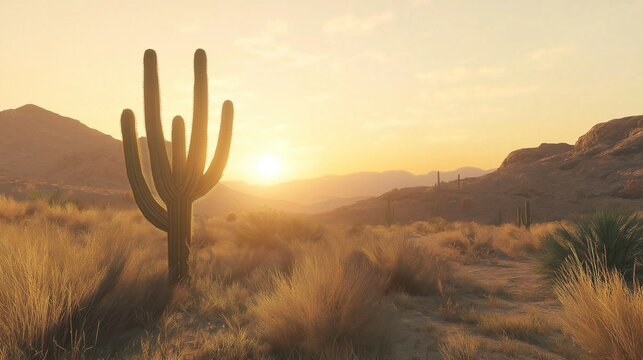 Saguaro cactus on Arizona desert