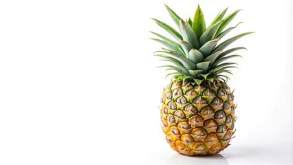 Ripe pineapple on white background