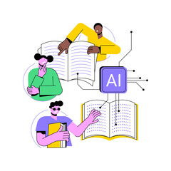 AI-Backed Education Equity Initiatives abstract concept vector illustration.