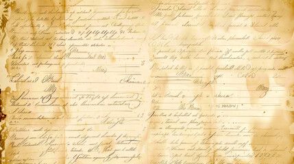 Fototapeta premium An intriguing piece of vintage handwritten document on aged paper, displaying elegant script and historical significance.