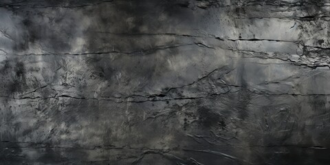 Obraz premium A Textured Dark Gray Abstract Surface with Deep Cracks and Uneven Topography