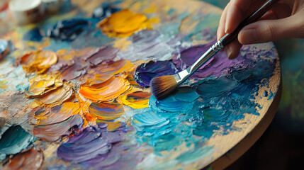 Obraz premium Artist palette with brushes.