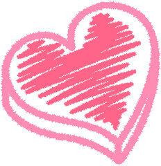 Pink Heart Chalk Drawing Illustration