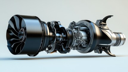 Detailed View of an Engine Component Assembly