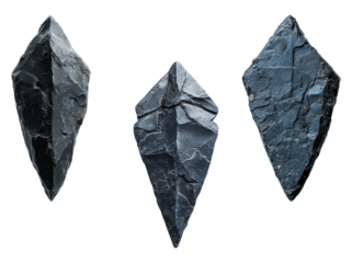 Isolated Flake Tools on Transparent Background