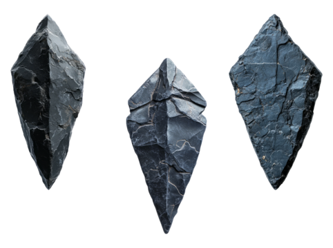 Isolated Flake Tools on Transparent Background