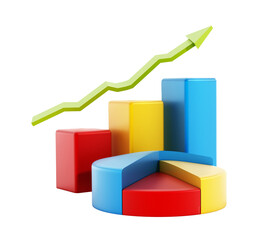 Marketing graph isolated on transparent background
