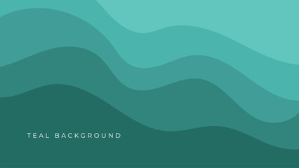 Wave abstract teal background. Vector illustration for your graphic design, banner, summer or aqua poster