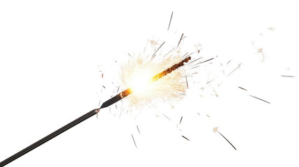Isolated Sparkler with Sparkles, New Year Theme, PNG File, Transparent Background
