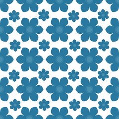 seamless pattern with  blue flowers