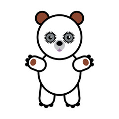 White Bear Plush toy. Vector Toy Bear from the 90s