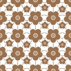 seamless pattern with  brown flower of elements
