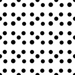 black dots pattern seamless  on white background