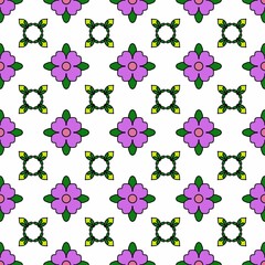 seamless pattern with  many flowers