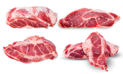 meat isolated on white background clipping path