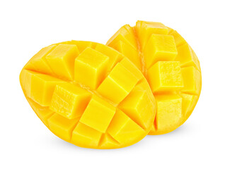 Yellow mango isolated on the white background