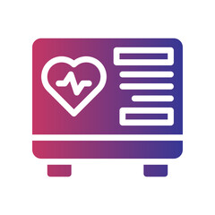 heart monitor flat gradient icon