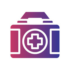 Obraz premium first aid kit flat gradient icon