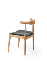 wooden chair isolated on white background . dining chair