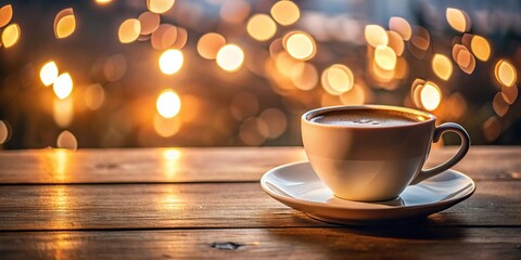 Obraz premium Romantic coffee setup at a cafe table