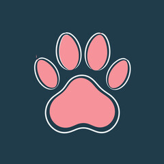cat and dog paw print. transparent png and vector illustration.