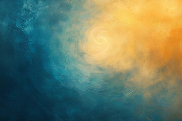 Fototapeta premium Artistic blue and yellow background with swirling grainy texture and subtle vintage feel in vibrant tones 