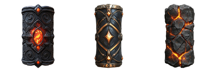 Fantasy Decorative Columns with Magical Elements