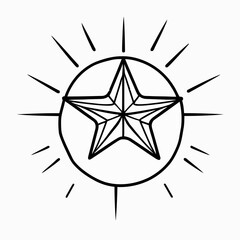 Obraz premium sparkle star icon. simple black and white sparkle symbol. transparent png and vector illustration.