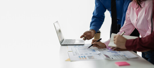 Meeting to analyze strategy and business planning. copy space