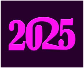 Happy New Year 2025 Abstract Purple Number Design Vector Symbol Illustration